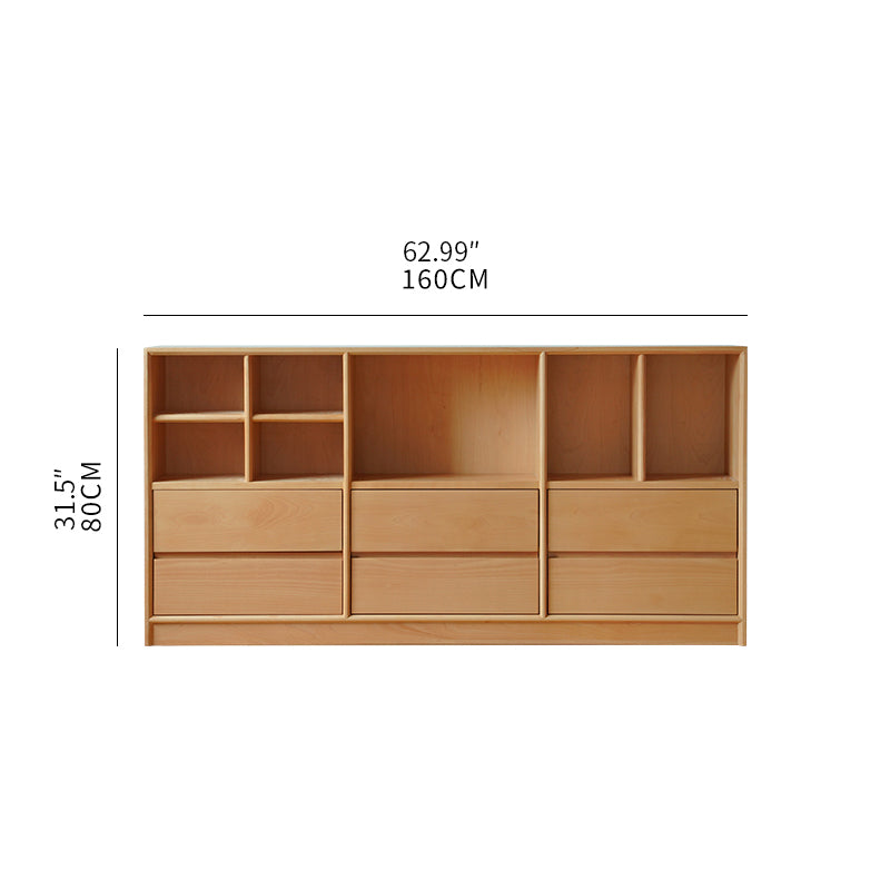 Stylish Beech Wood Multi-Layer Board Cabinet - Natural Wood Finish fxgmz-608