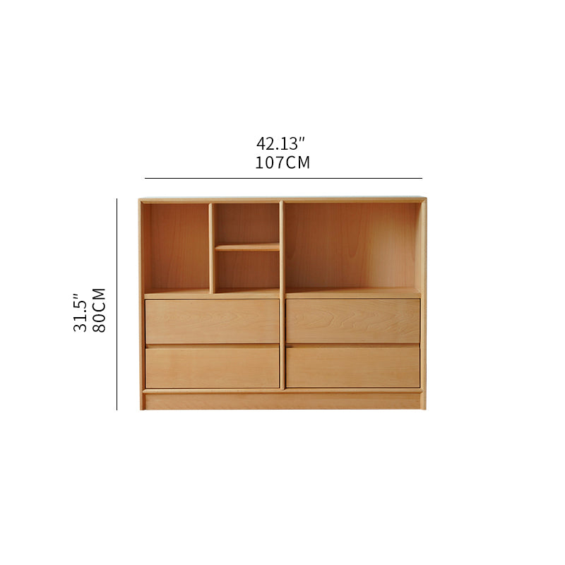 Stylish Beech Wood Multi-Layer Board Cabinet - Natural Wood Finish fxgmz-608