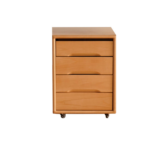 Beech Wood Multi-Layer Board Cabinet with Metal Accents - Natural Finish fxgmz-612