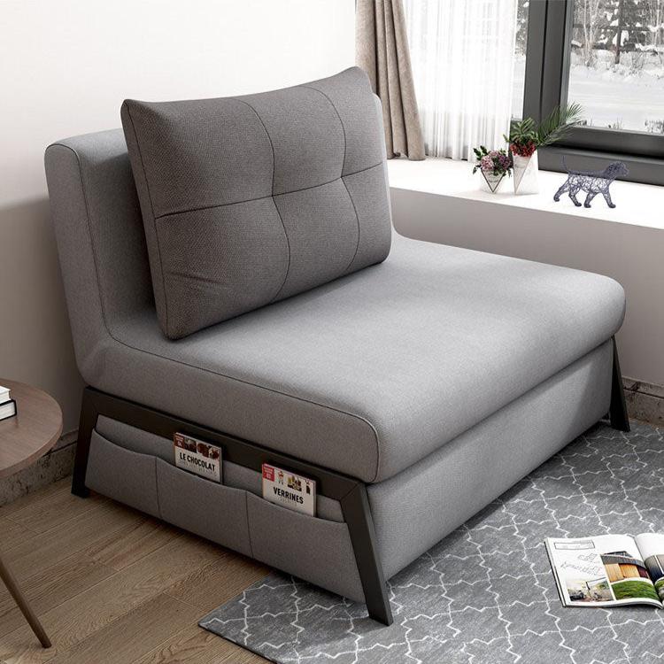 Stylish Multi-Color Techno Fabric Sofa Bed with Wood Accents – Light Gray, Yellow, Pink, and Light Green fxgz-271