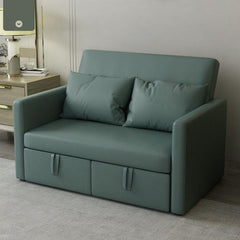 Stylish Techno Fabric Sofa Bed - Off White, Gray, Green, Blue with Dark Wood Finish fxgz-277