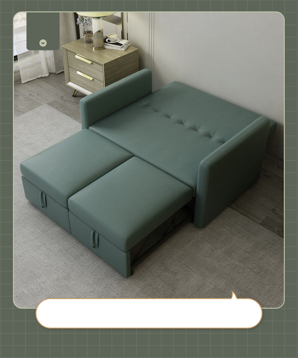 Stylish Techno Fabric Sofa Bed - Off White, Gray, Green, Blue with Dark Wood Finish fxgz-277