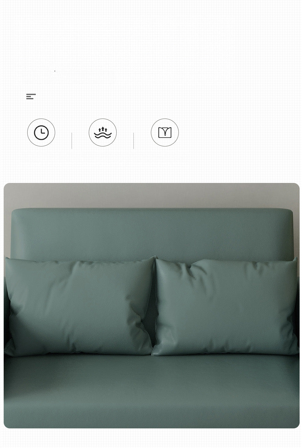 Stylish Techno Fabric Sofa Bed - Off White, Gray, Green, Blue with Dark Wood Finish fxgz-277