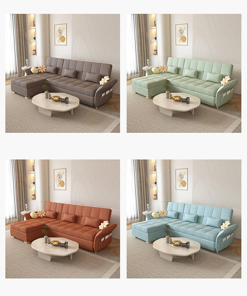 Luxurious Multi-Color Techno Fabric Sofa Bed - Off White, Gray, Brown, Green, Blue & Brick Red Options fxgz-279