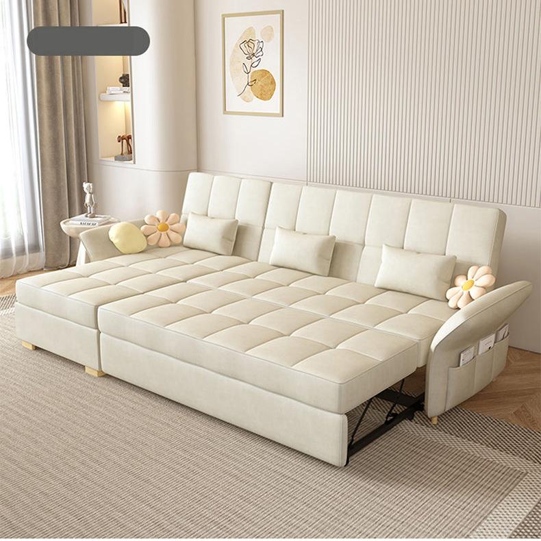 Luxurious Multi-Color Techno Fabric Sofa Bed - Off White, Gray, Brown, Green, Blue & Brick Red Options fxgz-279