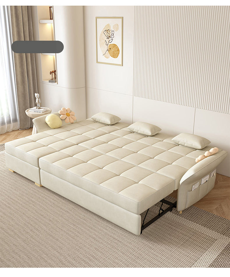 Luxurious Multi-Color Techno Fabric Sofa Bed - Off White, Gray, Brown, Green, Blue & Brick Red Options fxgz-279