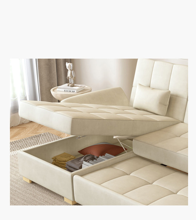 Luxurious Multi-Color Techno Fabric Sofa Bed - Off White, Gray, Brown, Green, Blue & Brick Red Options fxgz-279