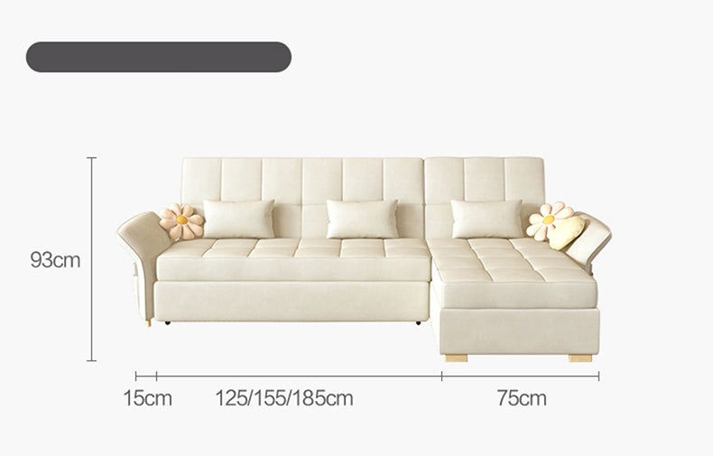 Luxurious Multi-Color Techno Fabric Sofa Bed - Off White, Gray, Brown, Green, Blue & Brick Red Options fxgz-279