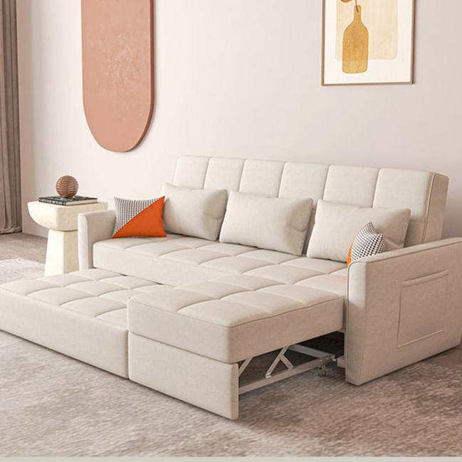 Stylish Wood Techno Fabric Sofa Bed in Blue Gray White - Multi-functional and Modern fxgz-293