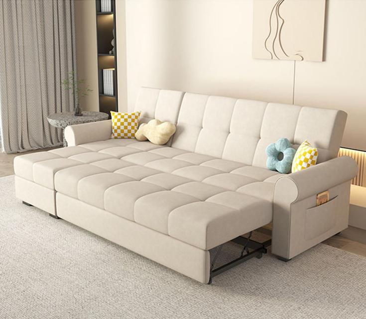 Convertible Sofa Bed in Multi-Color Pull-Out Sofa Foam Filling with Wooden Frame for LIvingroom fxgz-294