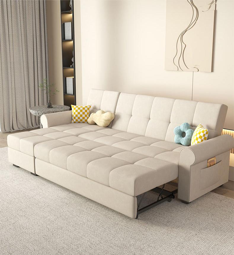 Convertible Sofa Bed in Multi-Color Pull-Out Sofa Foam Filling with Wooden Frame for LIvingroom fxgz-294