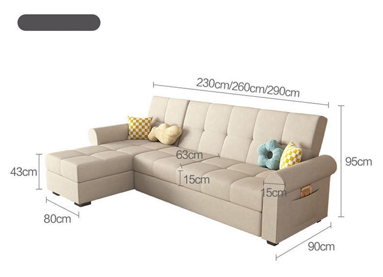 Convertible Sofa Bed in Multi-Color Pull-Out Sofa Foam Filling with Wooden Frame for LIvingroom fxgz-294