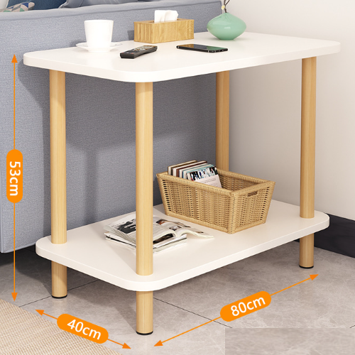 Sleek White Natural Wood End Table with Multi-Layer Board Design fxjc-510