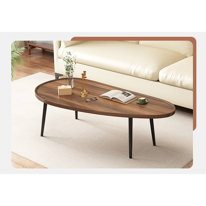 Modern Elegant Coffee Table in Leaf Shape with Metal Legs - Contemporary Minimalism for Any Decor fxjc-912