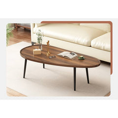 Modern Elegant Coffee Table in Leaf Shape with Metal Legs - Contemporary Minimalism for Any Decor fxjc-912