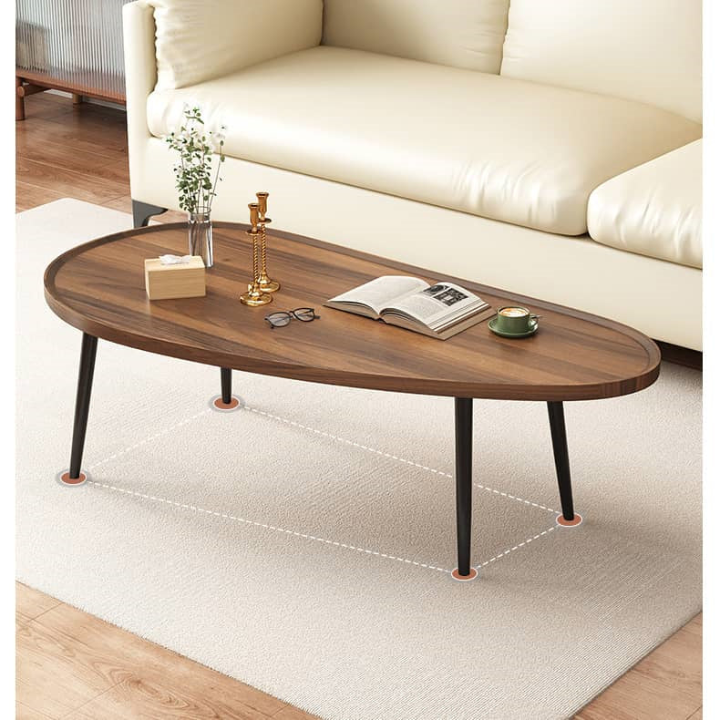 Modern Elegant Coffee Table in Leaf Shape with Metal Legs - Contemporary Minimalism for Any Decor fxjc-912