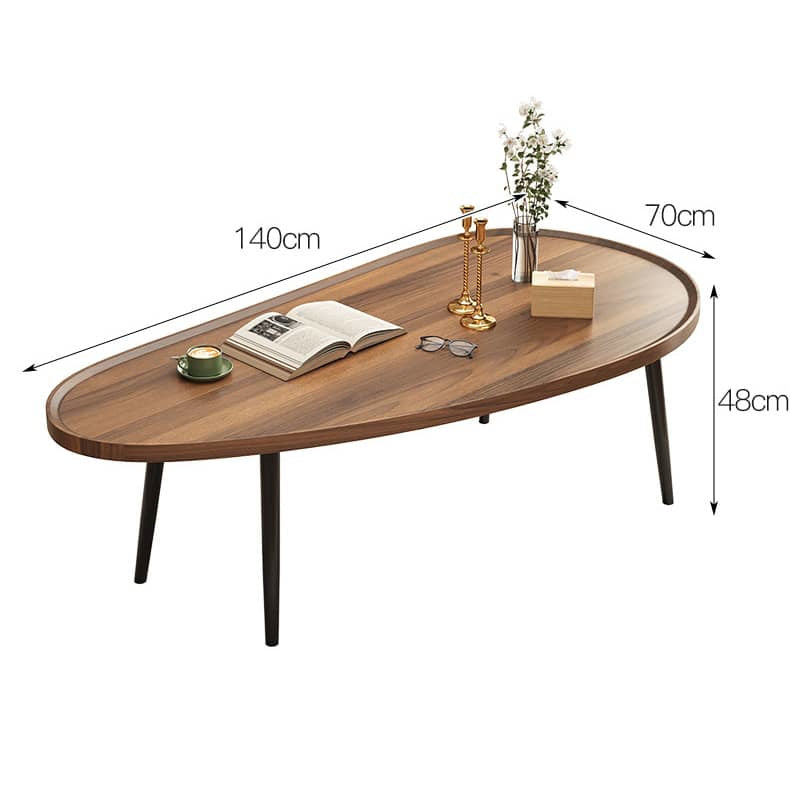 Modern Elegant Coffee Table in Leaf Shape with Metal Legs - Contemporary Minimalism for Any Decor fxjc-912