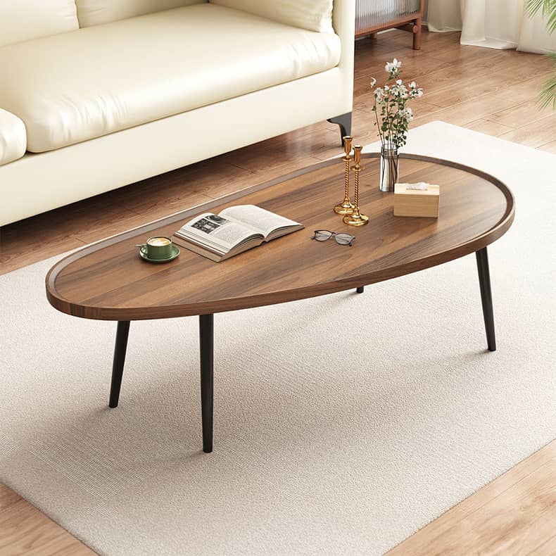 Modern Elegant Coffee Table in Leaf Shape with Metal Legs - Contemporary Minimalism for Any Decor fxjc-912