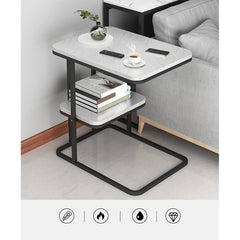 Stylish Modern End Table in Black, White, and Gray – Perfect for Any Living Room Decor fxjc-913