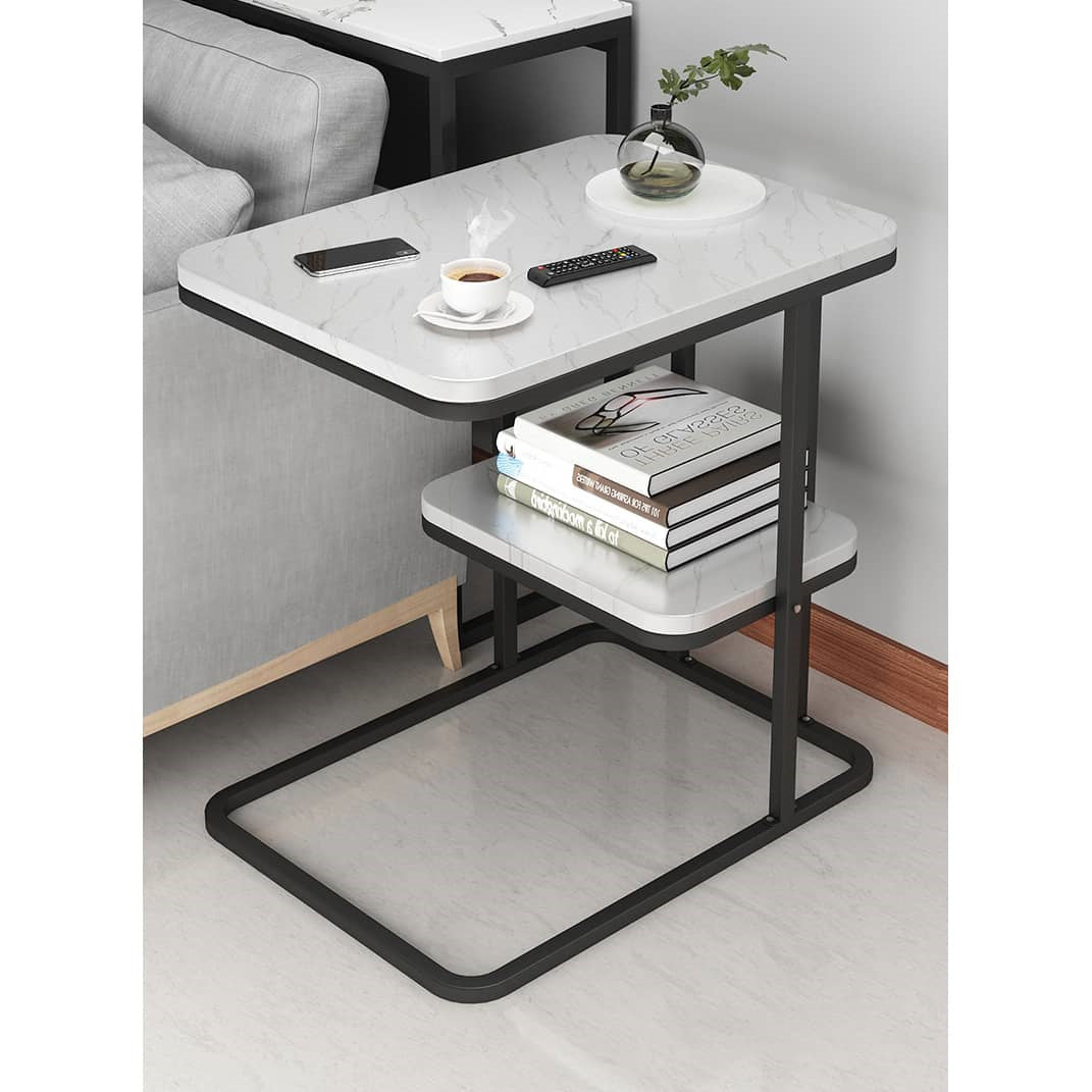Stylish Modern End Table in Black, White, and Gray – Perfect for Any Living Room Decor fxjc-913