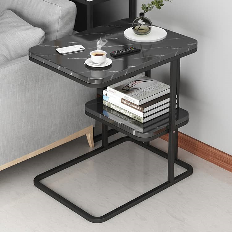 Stylish Modern End Table in Black, White, and Gray – Perfect for Any Living Room Decor fxjc-913