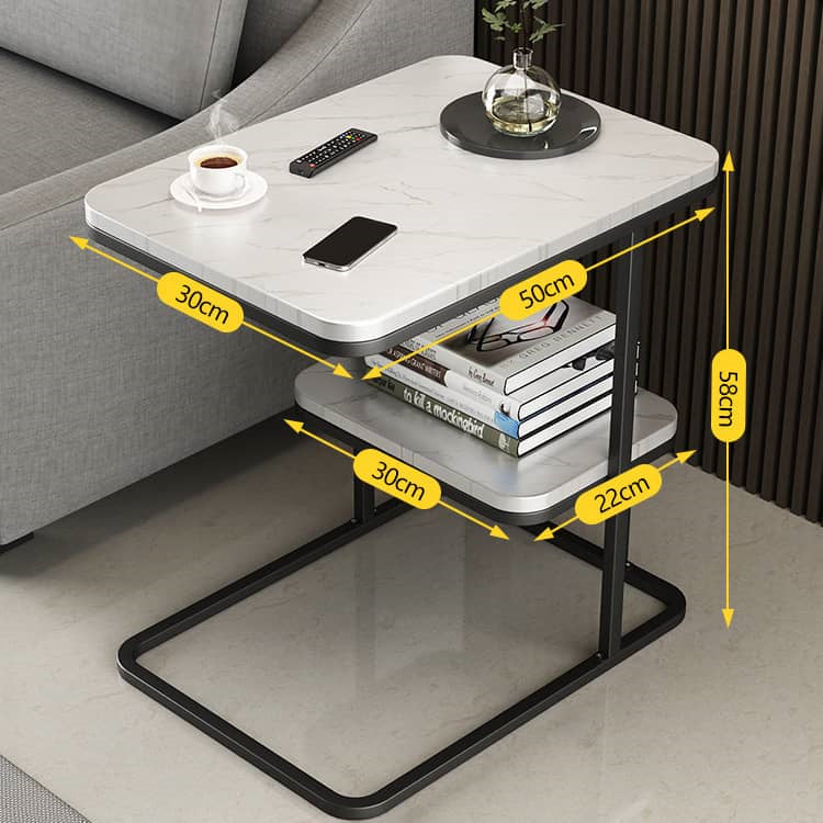 Stylish Modern End Table in Black, White, and Gray – Perfect for Any Living Room Decor fxjc-913