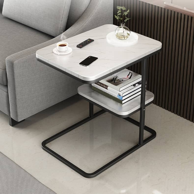 Stylish Modern End Table in Black, White, and Gray – Perfect for Any Living Room Decor fxjc-913