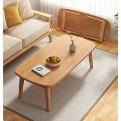 Rectangular Solid Wood Coffee Table with Foldable Legs - Modern and Durable Design For All Your Rooms fxjc-914