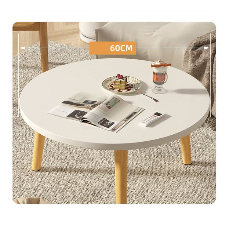 Round Solid Wood Coffee Table – Perfect Accents for Any Room Easily Assemble fxjc-917