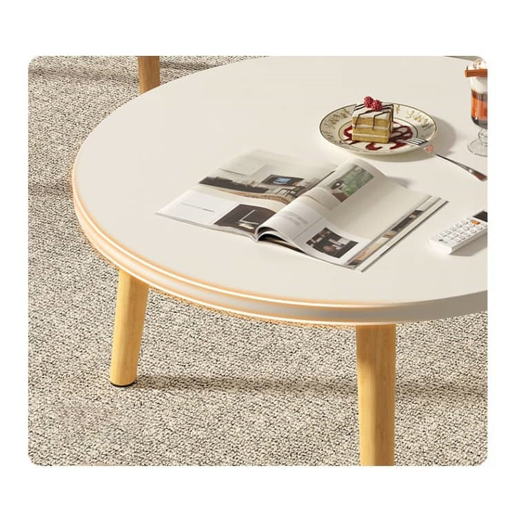 Round Solid Wood Coffee Table – Perfect Accents for Any Room Easily Assemble fxjc-917