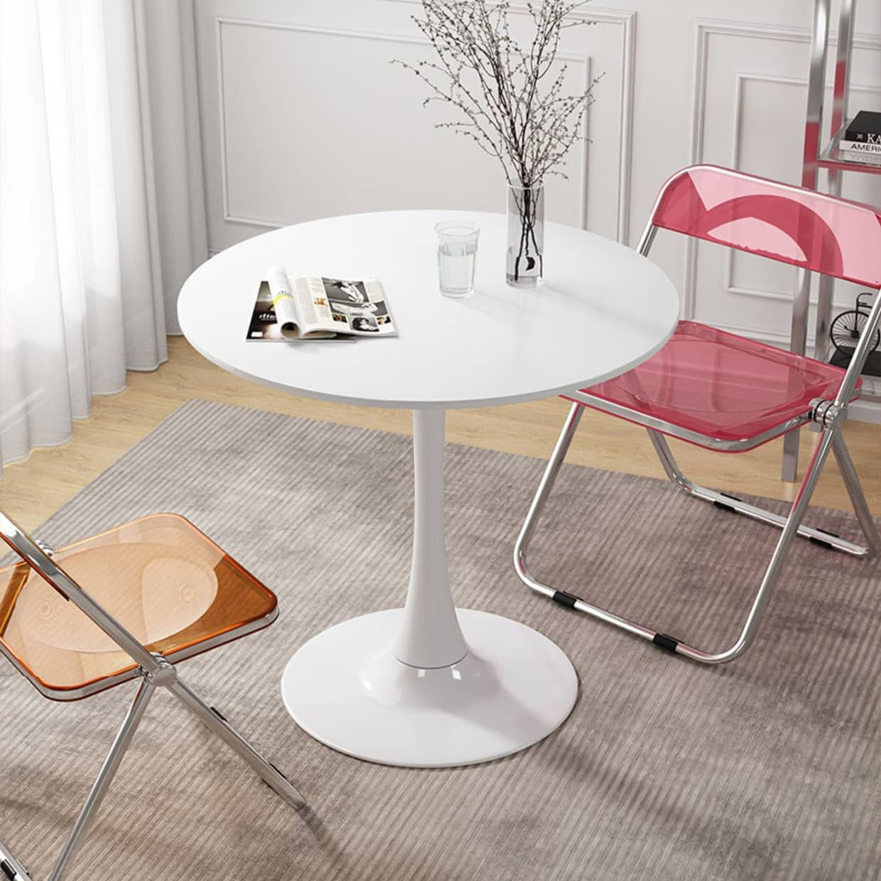 Sleek Modern Table in Elegant White and Black Finish fxjc-922