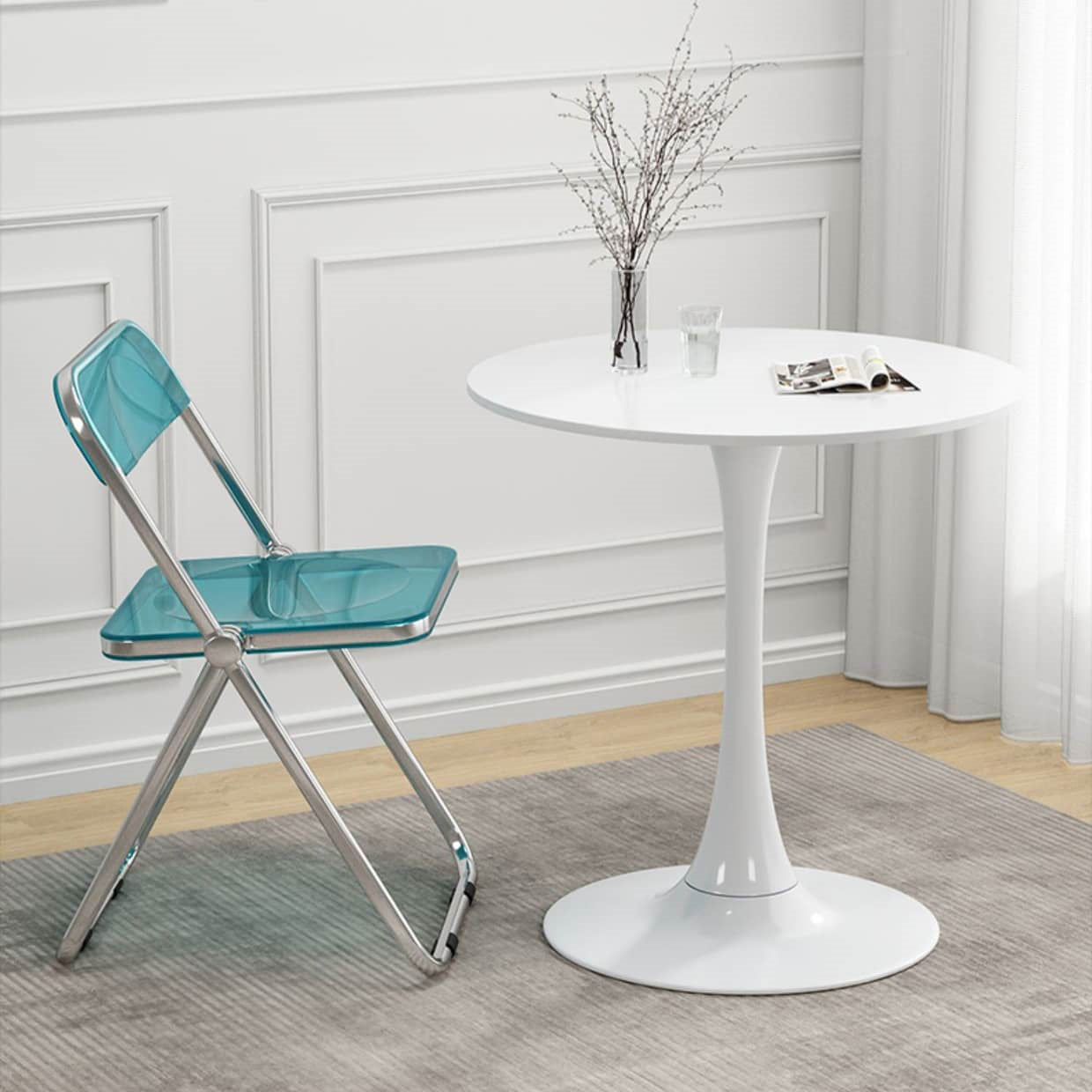 Sleek Modern Table in Elegant White and Black Finish fxjc-922