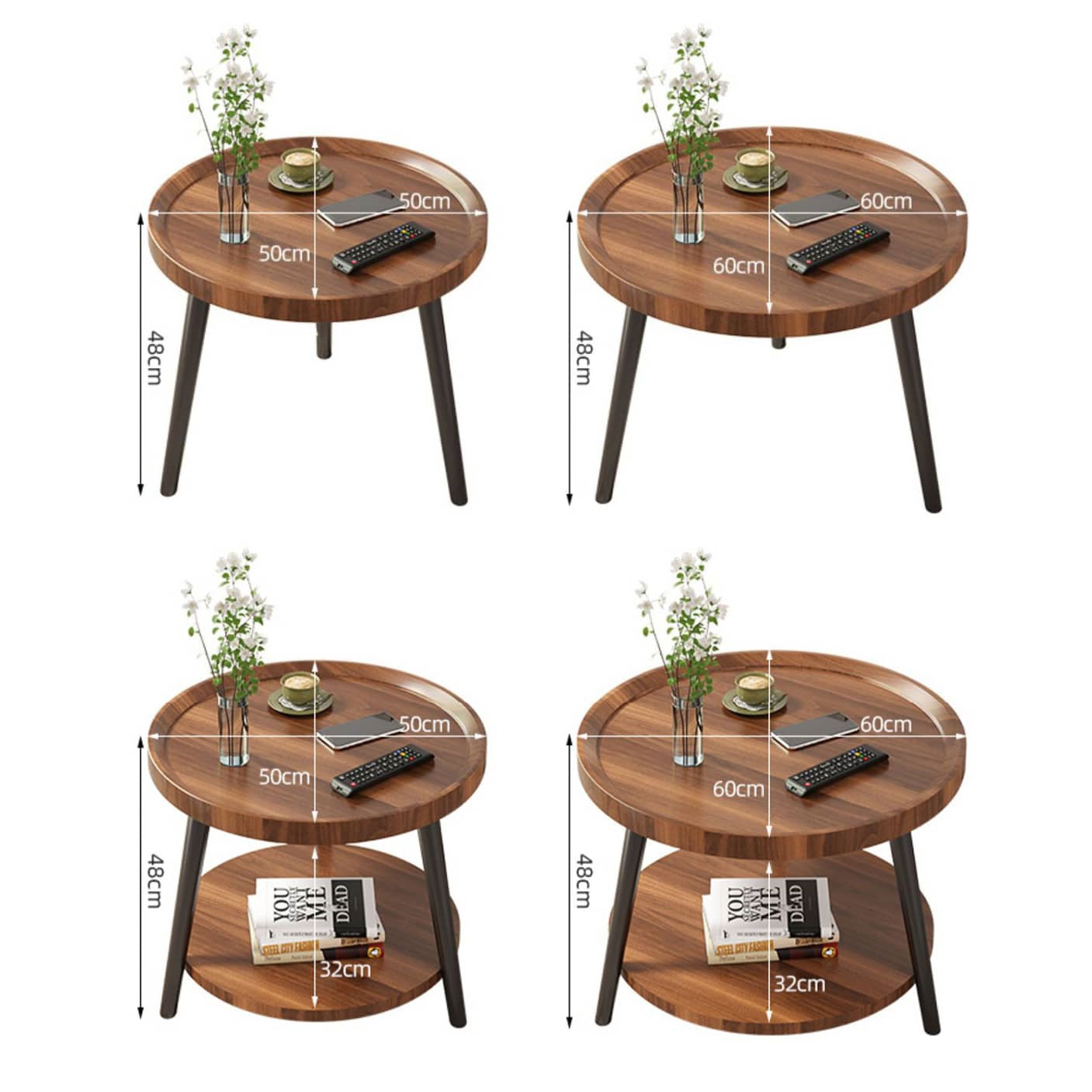 Chic Modern Wood Coffee Table round with storage: Elegan Multi-Tone for Contemporary Living fxjc-923