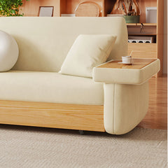 Stylish Sofa with Natural Beige and Brown Tones Featuring Oak Wood Frame & Coir Padding fxl-965