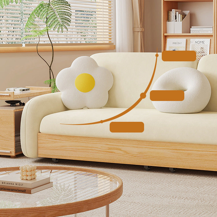 Stylish Sofa with Natural Beige and Brown Tones Featuring Oak Wood Frame & Coir Padding fxl-965