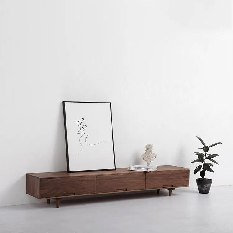 Sleek Oak & Walnut Wood TV Cabinet with Modern Storage Design fyf-2225