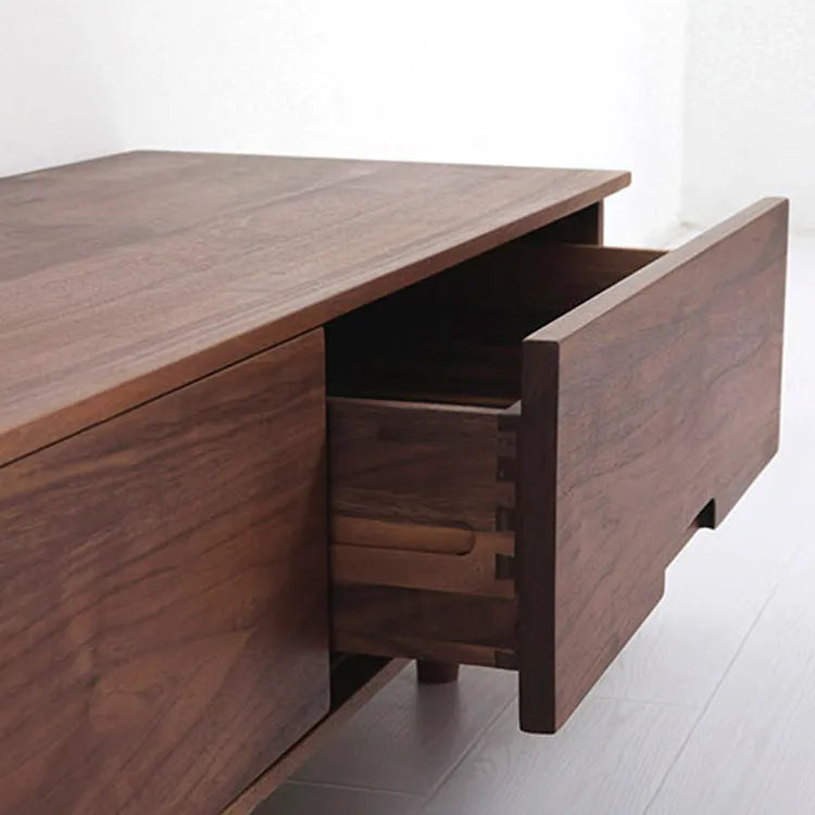 Sleek Oak & Walnut Wood TV Cabinet with Modern Storage Design fyf-2225