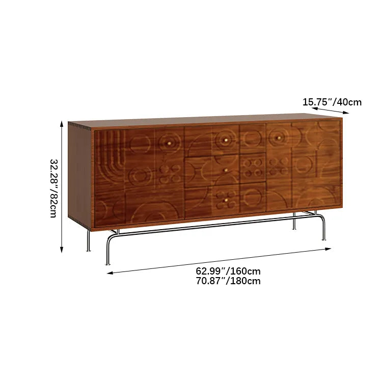 Stylish Solid Wood Cabinet with Artistic Geometric Design for Modern Living Spaces fyf-2231