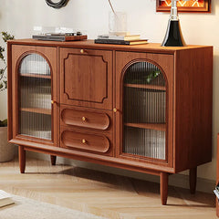 Solid Wood Glass Cabinet with Elegant Design for Stylish Storage fyf-2234