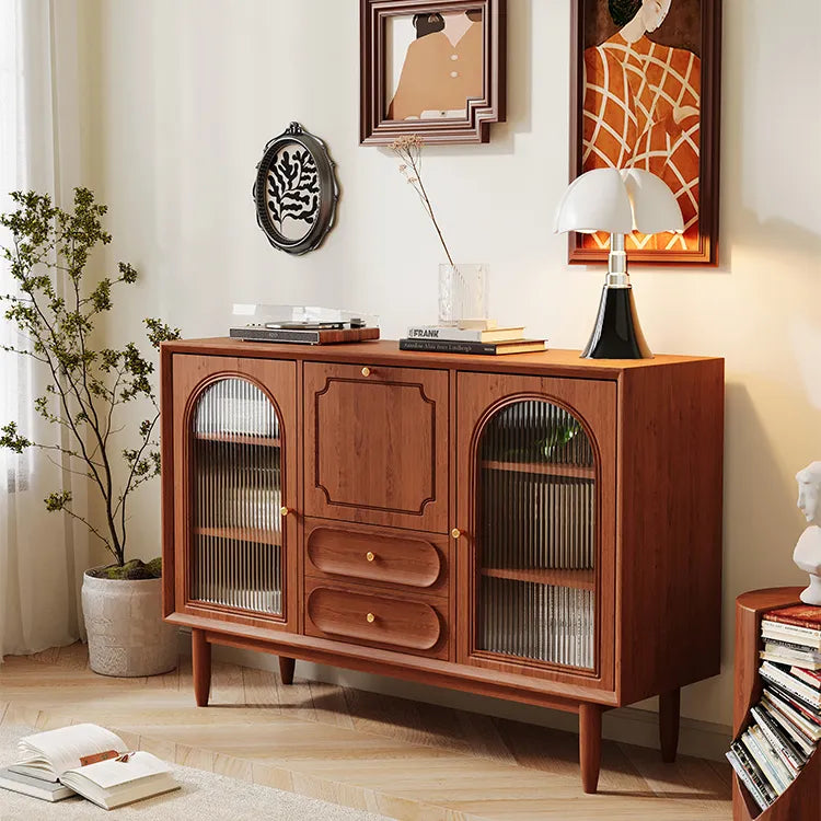 Solid Wood Glass Cabinet with Elegant Design for Stylish Storage fyf-2234