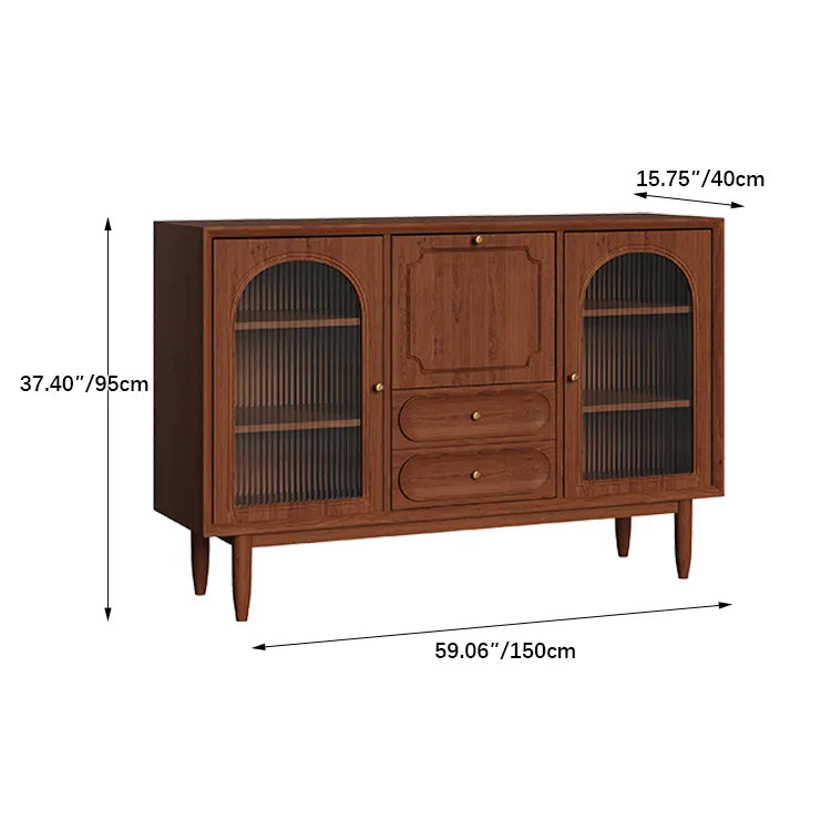 Solid Wood Glass Cabinet with Elegant Design for Stylish Storage fyf-2234