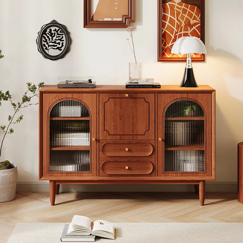 Solid Wood Glass Cabinet with Elegant Design for Stylish Storage fyf-2234