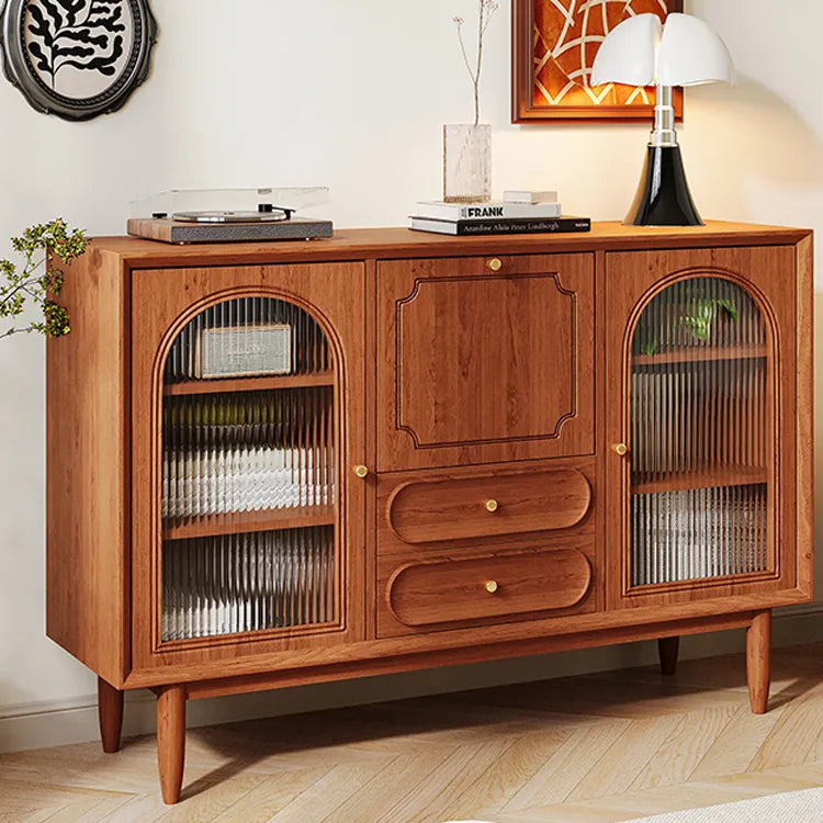 Solid Wood Glass Cabinet with Elegant Design for Stylish Storage fyf-2234