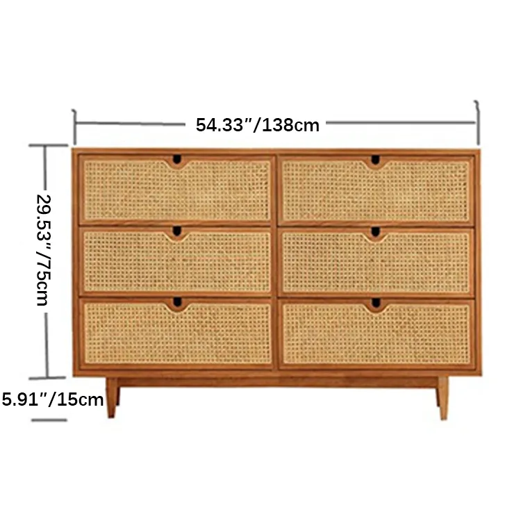 Solid Wood Rattan Cabinet - Stylish Storage for Your Bedroom Decor fyf-2241