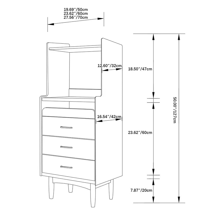 Sleek Pine Wood Cabinet with Open Shelves and Storage Drawers for Modern Spaces fyf-2247