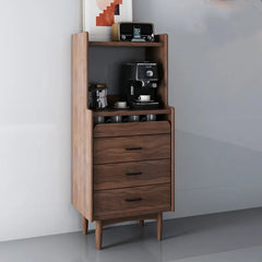 Sleek Pine Wood Cabinet with Open Shelves and Storage Drawers for Modern Spaces fyf-2247