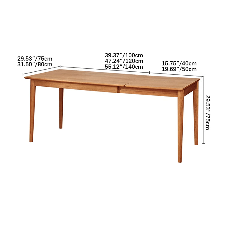 Extendable Rectangular Oak & Cherry Wood Dining Table  for 6-8 Person fyg-654