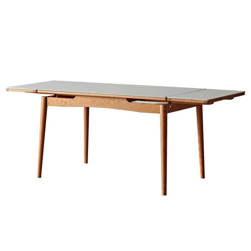 49.2‘’& 57.1‘’ Rectangular Dining Table - Extendable Design with Sintered Stone Top for 6-8 Persons fyg-655