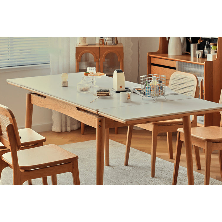 49.2‘’& 57.1‘’ Rectangular Dining Table - Extendable Design with Sintered Stone Top for 6-8 Persons fyg-655