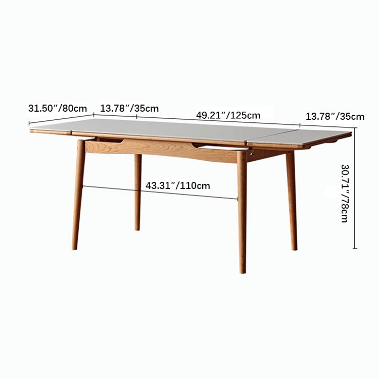 49.2‘’& 57.1‘’ Rectangular Dining Table - Extendable Design with Sintered Stone Top for 6-8 Persons fyg-655